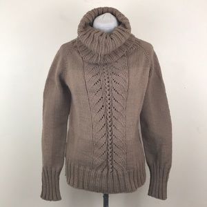 NWOT Lewis Knits Hand Knit Turtleneck Lace Sweater